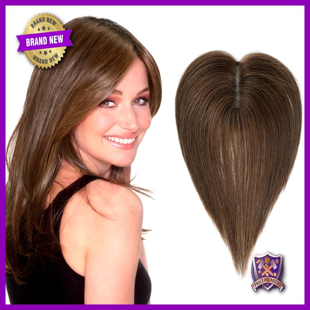 Real Human Hair Topper Clip-In For Thinning Hair Loss Lightweight Breathable